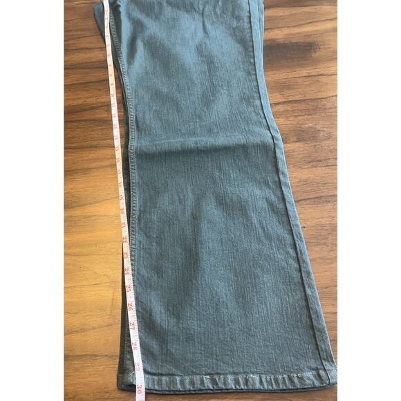 NWOT QVC Denim & Co Green Wash Denim Pants Size 20W Fallcore Campus Cabin Casual - Picture 8 of 9